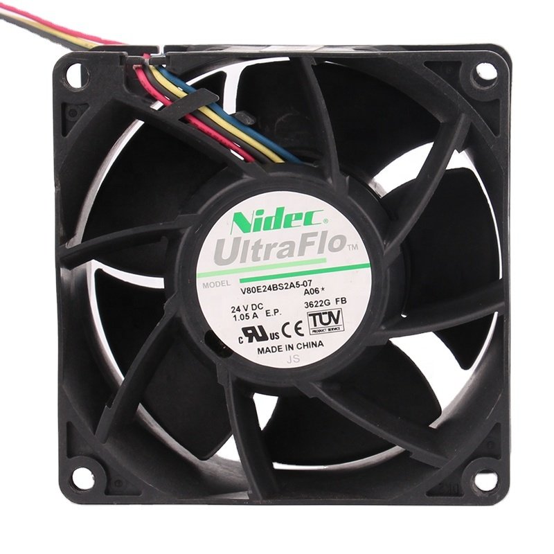 12V 48V DC24V 1.05a EC AC 80X80X38MM 8CM 8038 Frequency Converter 4wire Server Heat Dissipation V80E24BS2A5-07 Cooling Fan